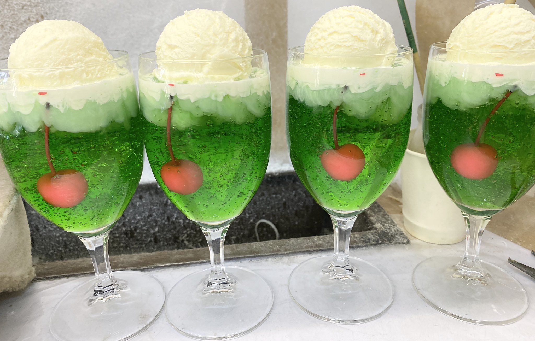 食品サンプル まいづる メロンクリームソーダ 美術品 食品サンプル まいづる メロンクリームソーダ 美術品