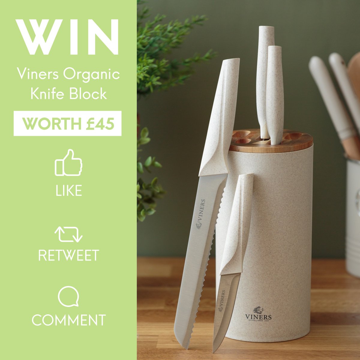 Viners_UK's tweet image. This month we're giving away a Viners Organic Knife Block for #OrganicSeptember 💚

To enter all you have to do is:

💚 FOLLOW Viners on Twitter
💚 RETWEET this post
💚 COMMENT on this post

UK entries only, closes 30th September. Good luck!

#competition #giveaway #win