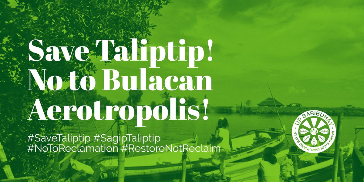 SaribuhayUPD's tweet photo. SAVE TALIPTIP! PEOPLE OVER PROFIT! NO TO BULACAN AEROTROPOLIS!
Environmental advocates’ and people’s organizations’ voices fall on deaf ears once more
#SaveTaliptip
#SagipTaliptip
#NoToReclamation
#RestoreNotReclaim https://t.co/6Ku5K4dOlL