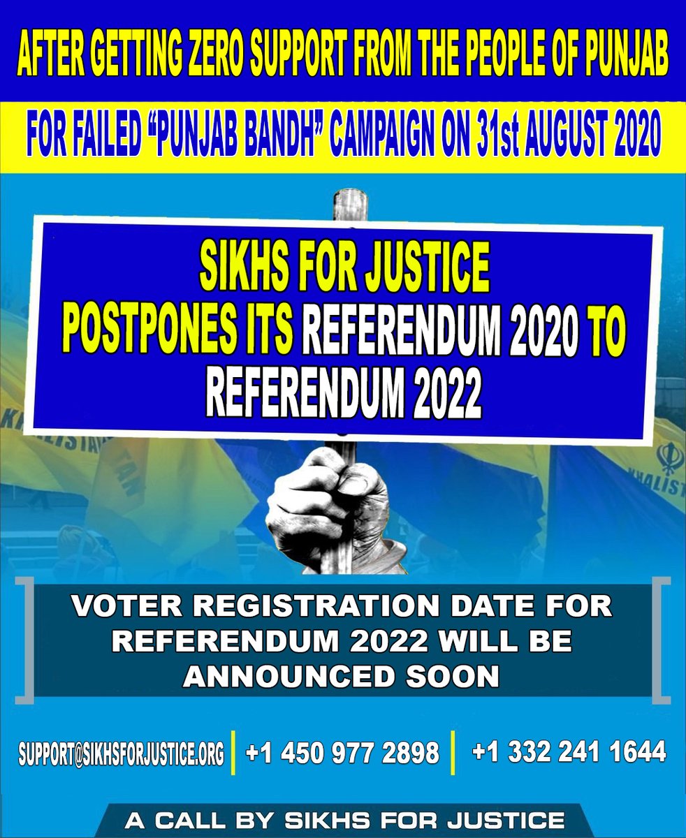 tajinderpal_s's tweet photo. postponed again!
#ExposeSFJ 
@RSAKtweets @ballysingh21 @BalwinderSBilla @KTerrorism @AKhalistan @NeverTerror @ExposedPakistan @RealSFJ @SanaatanVaidik @SatnamS_ @ChiragdeepD @Khalsa_Kashmir @Khalistan_2020_ @burnoolsingh @noneedkhalistan @realSukhiChahal  @Navdeep_UK https://t.co/F6HZYdr8PF