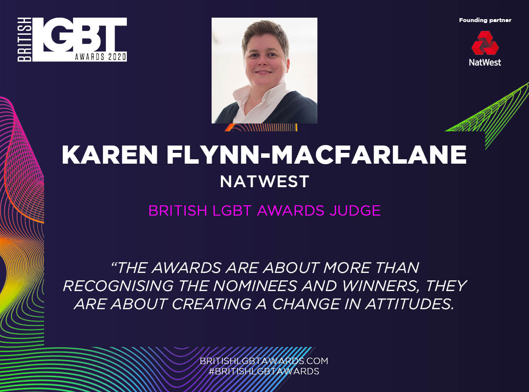 BritLGBTAwards's tweet image. Today our Judges are deciding the winners of our business categories!

The brilliant Karen Flynn-MacFarlane of @NatWest_Help shares what the #BritishLGBTAwards mean to her.

Thank you to our Founding Partner @NatWest_Help for helping to create that change in attitudes!