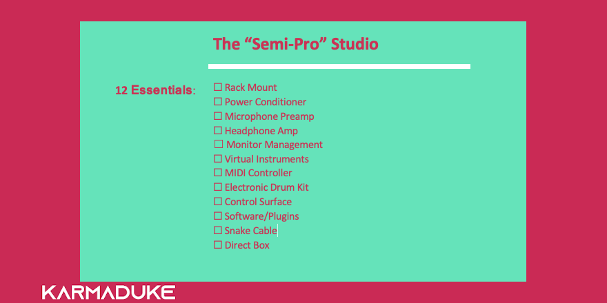 KarmadukeSocial's tweet photo. Have you already decided to make a home studio where you can create music? #homestudio #bedroommusician #karmaduke

Last week we posted a #checklist list for beginners. If you have decided to embark on this endeavor as professionals, here is what you will need .... https://t.co/1J2asSNH4i