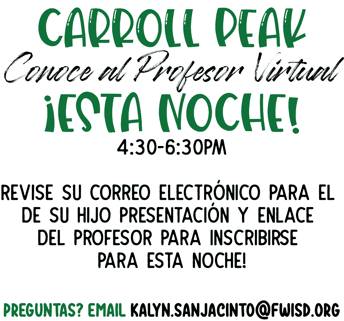 Virtual Meet-the-Teacher tonight!  Check your email for information specific to YOUR child. Can't wait to see you!