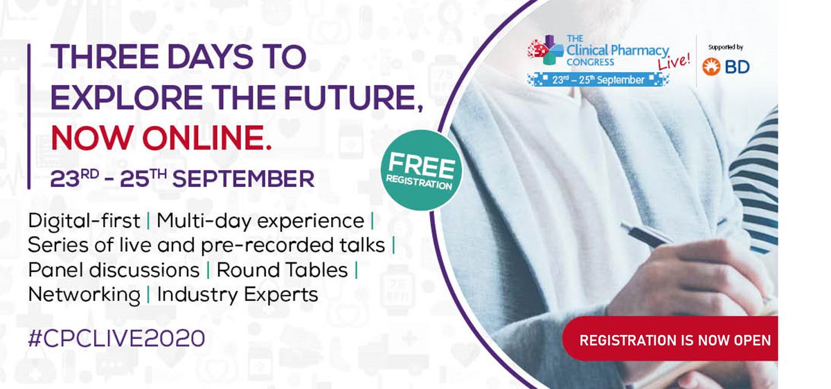 CPCongress's tweet photo. From the 23rd to the 25th we are bringing the digital first!
🔥REGISTRATION IS NOW OPEN🔥
Do not miss this opportunity to connect and engage with the pharmacy community! Join #CPCLive2020 NOW 👇https://t.co/dYeqn9pjOF
#prereg20 #nextlevel #pharmacyprofessionals #pharmacy https://t.co/Ef1isl8DES