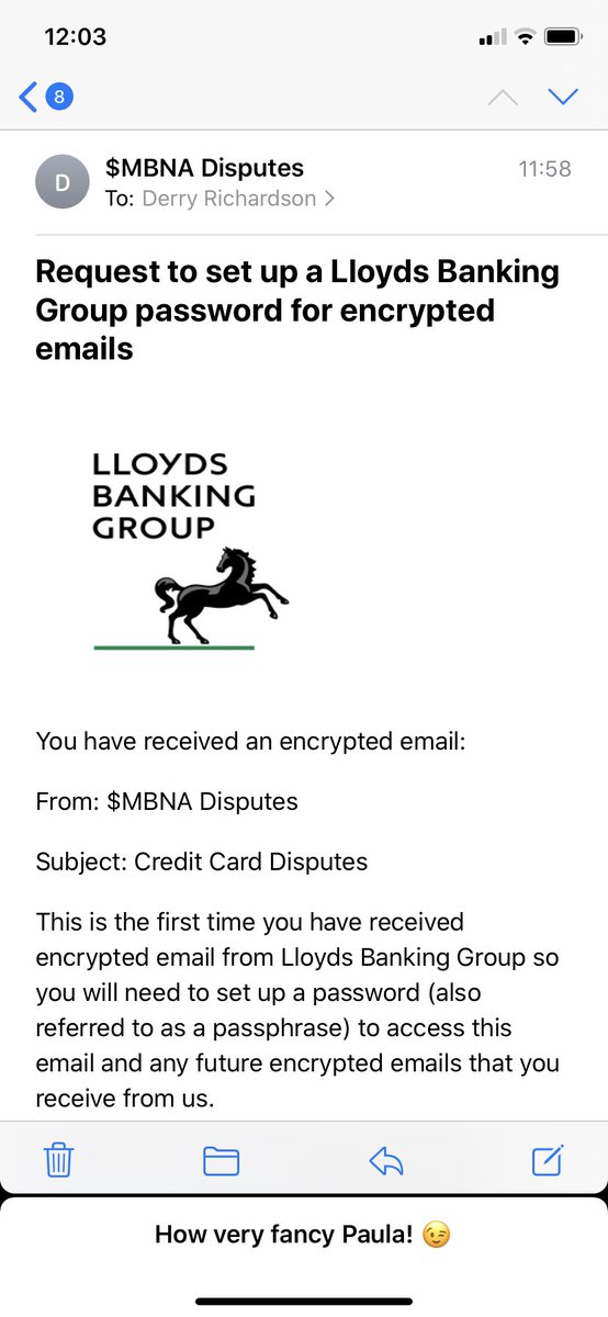 Derry Richardson (@pdderry) on Twitter photo <a href="/LloydsBank/">Lloyds</a> <a href="/LBGplc/">Lloyds Banking Group</a>: is this a real email? I do have a claim regarding flights, but unsure I want to click! Please help! <a href="/LloydsBank/">Lloyds</a> <a href="/LBGplc/">Lloyds Banking Group</a>: is this a real email? I do have a claim regarding flights, but unsure I want to click! Please help!