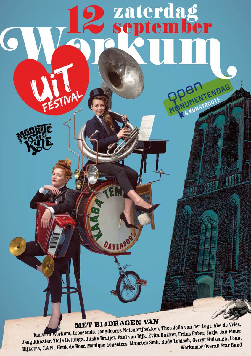Een echt festival  @Workum? Ja! Echt waar! Gratis en Coronaproof! Op 12 september organiseren wij dit uitfestival met drie verschillende podia! jij komt toch ook?