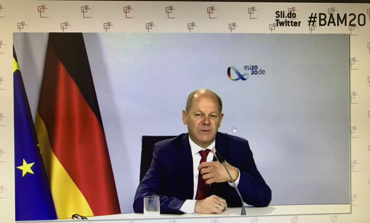 ‘A #FiscalUnion without avoiding #tax arbitrage, will not work’ says German Minister of Finance @OlafScholz at @Bruegel_org #BAM20 reiterating his belief that minimum corporate taxation and #QMV on areas such as tax and foreign policy are essential for a strong union