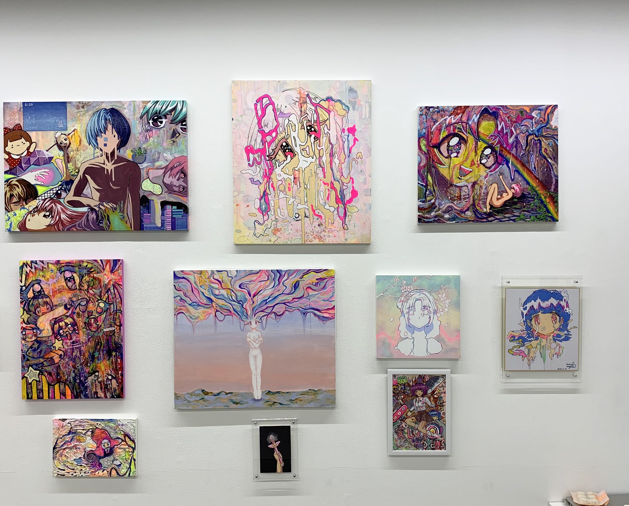 中野淳、【街は土曜日】、希少な大判額装用画集より、美品、日本人画家 中野淳、【街は土曜日】、希少な大判額装用画集より、美品、日本