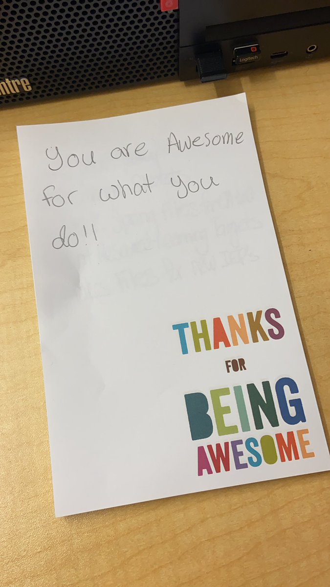 I walked into my classroom and found this on my desk this morning. What an awesome place to work! Thank you to whoever left it for me :) #gowo