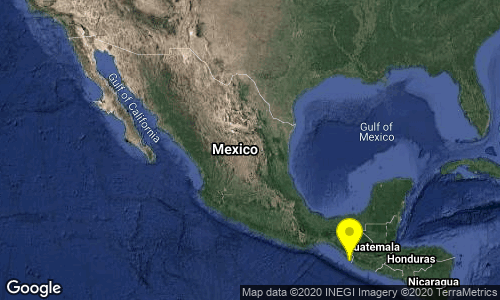 SismologicoMX's tweet photo. SISMO Magnitud 4.3 Loc  32 km al OESTE de CD HIDALGO, CHIS 03/09/20 06:06:56 Lat 14.68 Lon -92.45 Pf 79 km https://t.co/JXlEgAOEkR