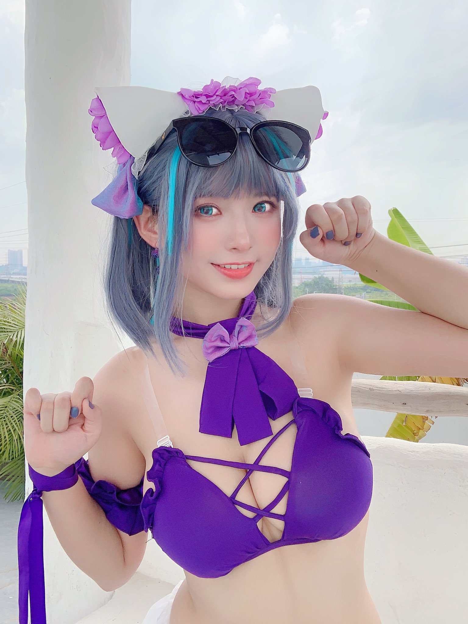 画像,チェシャー　デーティングサマー🏖#cosplay #碧蓝航线 #コスプレ #cos #AzurLane #アズールレーン https://t.co/3m4GA7…