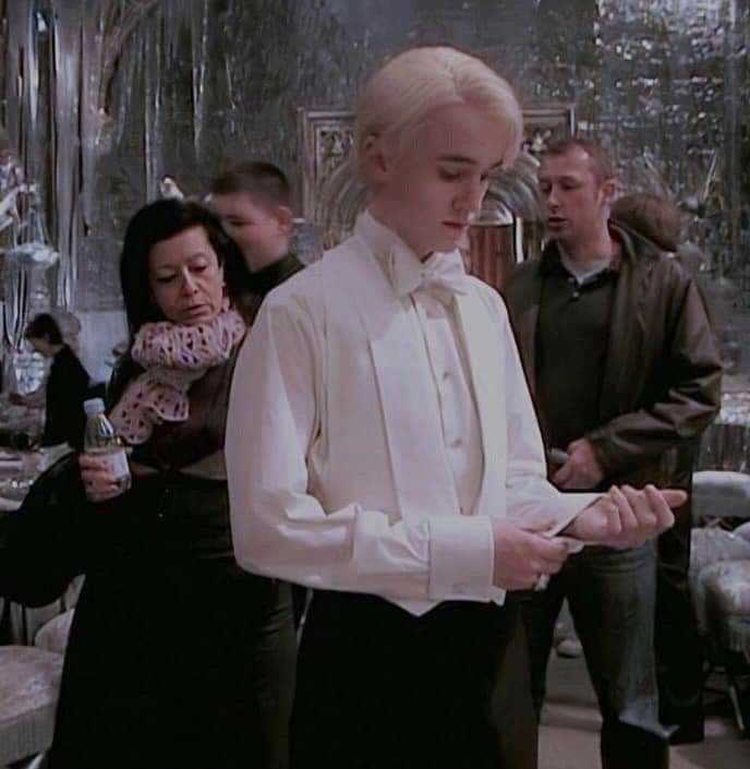 sebellissima's tweet photo. it's 2020 and im still mad at the hp producers for giving draco malfoy zero (0) minutes of screentime when he ate up lit rally every man at the yule ball  https://t.co/6dm9oxIJot