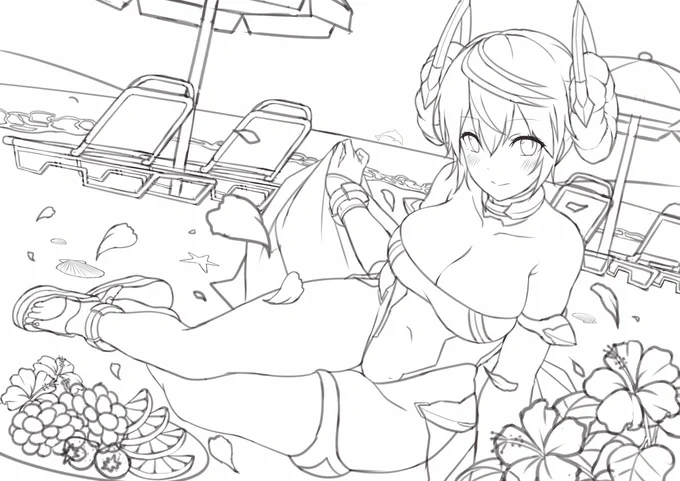 水着ジェネちゃん描くよー 