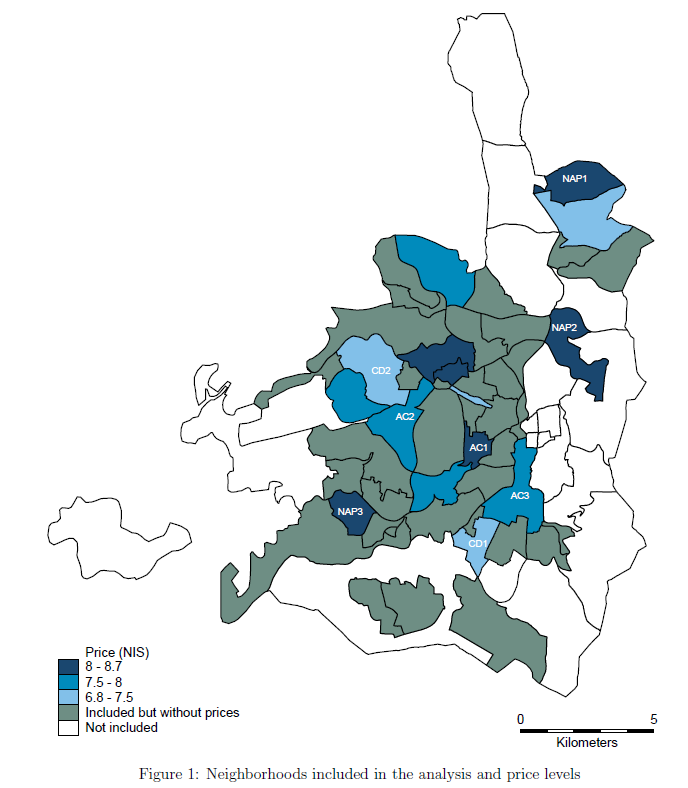 Prices were very high in the Affluent, Central neighborhood labeled as AC1. But they were also very high in three Non-affluent, peripheral neighborhoods labeled NAP1-NAP3. They were somewhat lower in the affluent & central neighborhoods AC1-AC2. What might explain this? -->