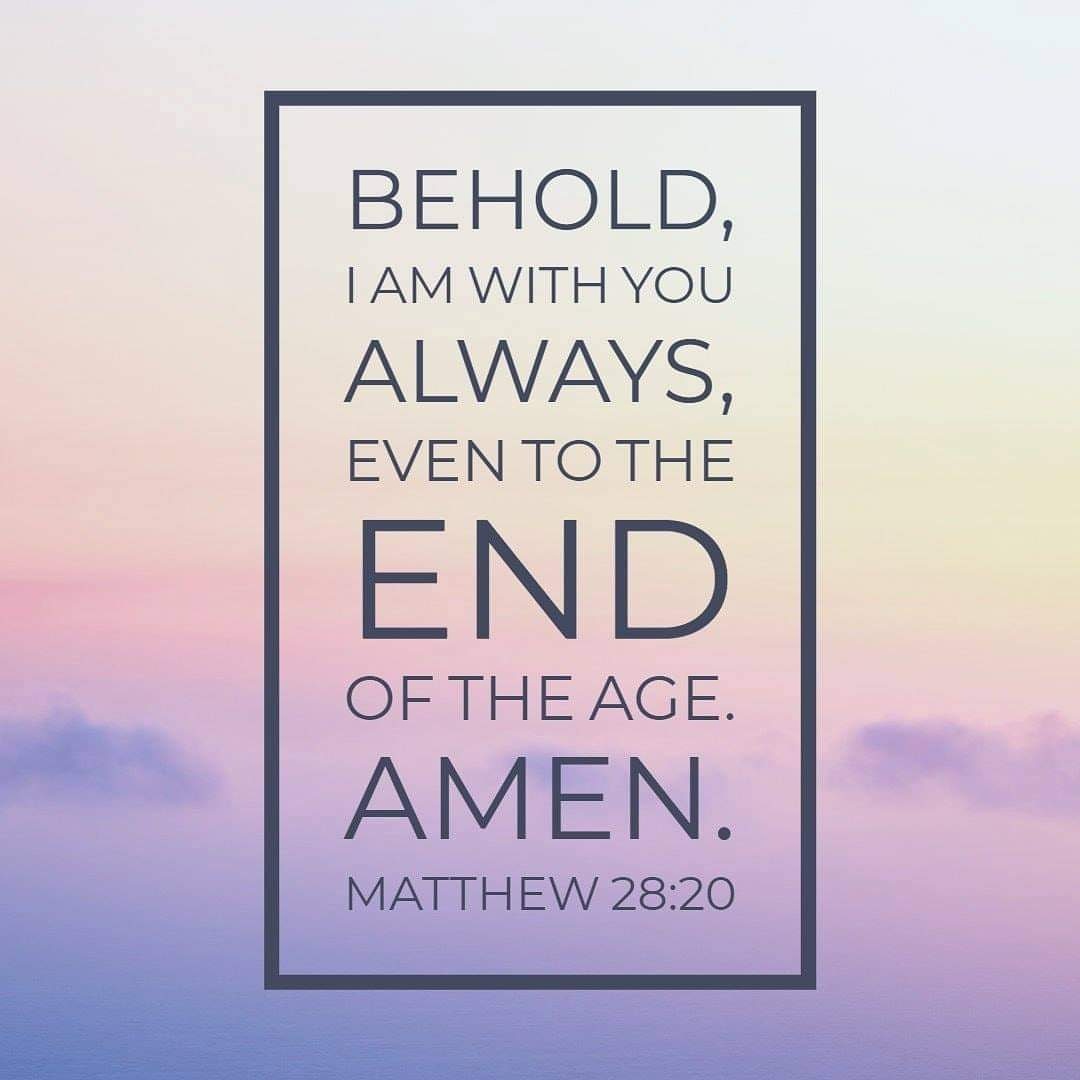 htumc's tweet photo. Matthew 28:20
...and teaching them to obey everything I have commanded you. And surely I am with you always, to the very end of the age.”
#YouAreNotAlone #thursdaythoughts #bibleverses #quarantinelife #hackettstownnj #htumc #godisgood https://t.co/5odOfnye0Y