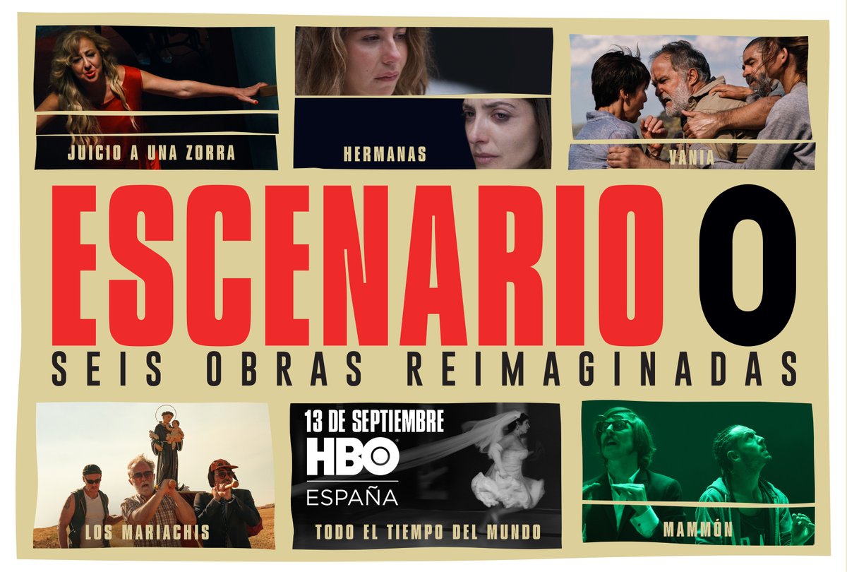 6 obras reimaginadas.

Juicio a una zorra, Vania, Hermanas, Los Mariachis, Todo el Tiempo del Mundo y Mammon forman parte de #Escenario0, un proyecto único donde varias disciplinas artísticas se fusionan.

Estreno el 13 de septiembre en #HBOEspaña.