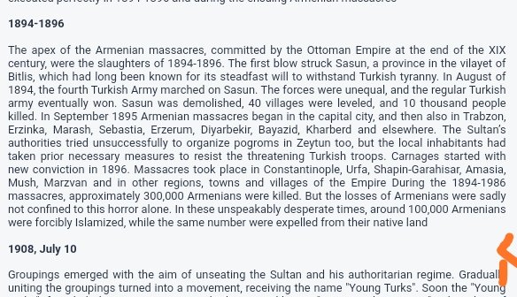 B/W 1894-1896, in response to the large scale protests by Armenians, Turkish military officials, soldiers & ordinary men sacked Armenian villages and cities and massacred their citizens.Hundreds of thousands of people were murdered.(3/15)