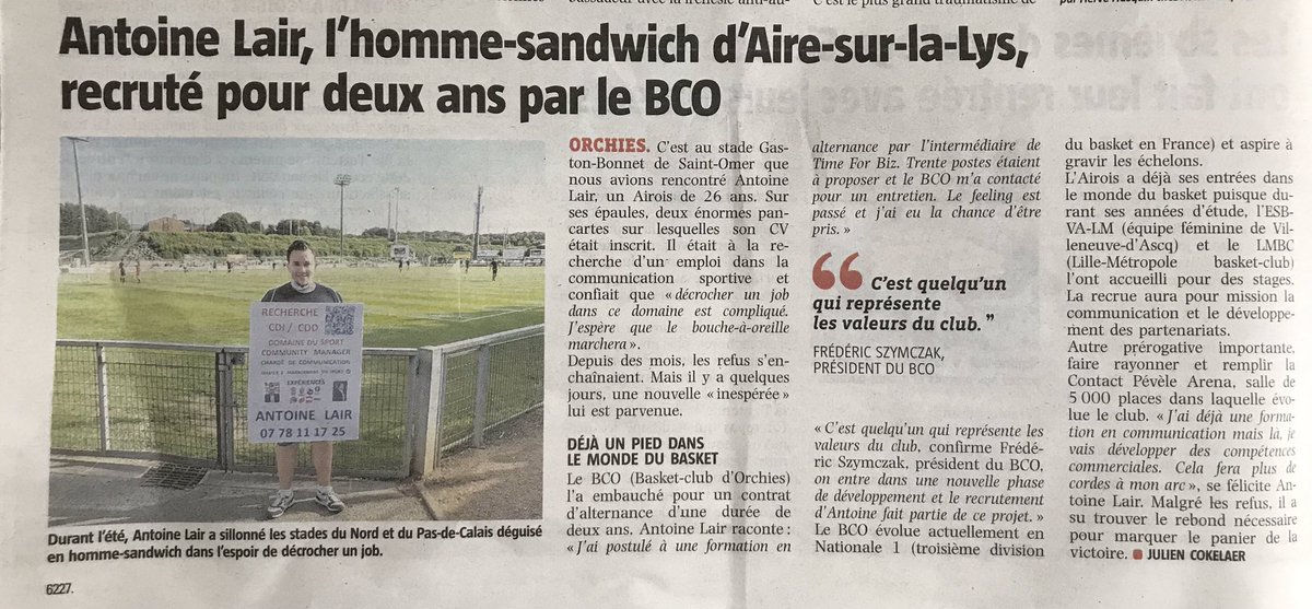f_lefevre's tweet photo. Un étudiant STAPS n’est jamais à court d’idées ou de ressources ! Au delà des connaissances académiques, on le forme pour qu’il soit dégourdi et opiniâtre. En voila une belle démonstration 😉 
@univ_lille #FacDesSports #LicenceProManagement #MasterGDOSL https://t.co/YdnWjdRl5x