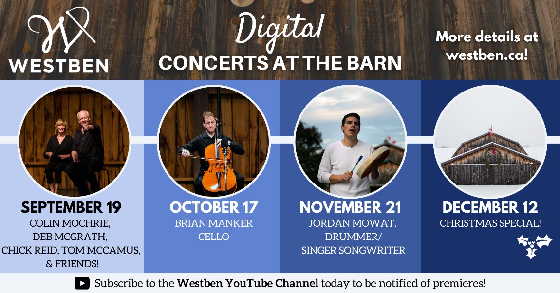 💫 You're invited! September 19th at 2pm to the premiere of For The Birds - a *funny* Digital Concert at The Barn! - mailchi.mp/westben/youre-…