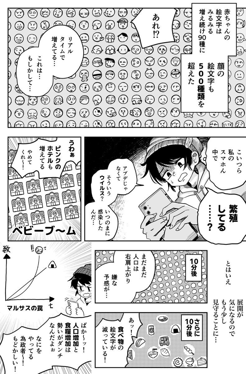 絵文字が増えてくまんがです(4P) 