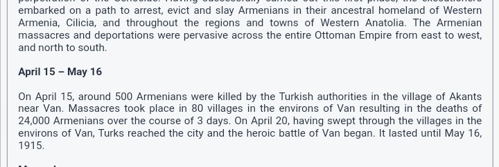 On 15 April 1915 onwards, Turkish forces burned the villages of  #Armenian people and killed more than 24000 people brutally.(7/15)