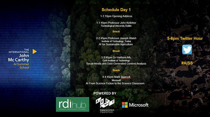 imar_ie's tweet photo. Looking forward to the inaugural John McCarthy AI  Summer School, an impressive mix of speakers including our own Prof. Joseph Walsh who will be speaking on the topic of AI for Sustainable Agriculture at 2pm. #AISS #Kerry
https://t.co/3TBYIP25M6
#ArtificialIntelligence https://t.co/ow21jNOIBP