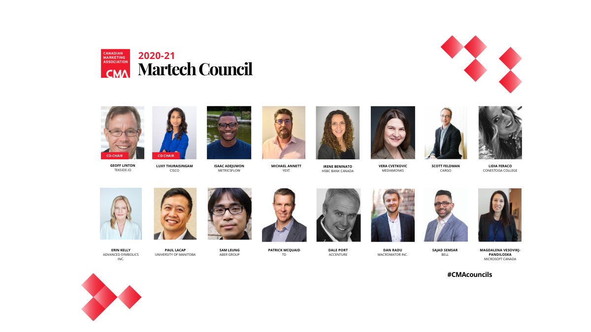 Announcing the #Martech Council members for 2020-21: ow.ly/u8Jq50BgRgK

#CMAcouncils #ThoughtLeadership #marketing #community #leadership #members #ThoughtLeaders #MarketingTechnology
