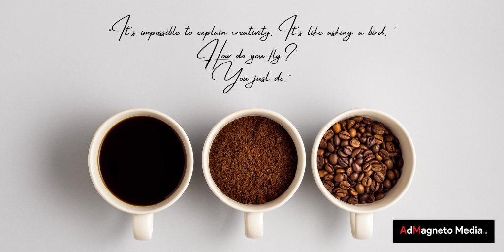 admagneto's tweet image. “It&apos;s impossible to explain #creativity. It&apos;s like asking a bird, How do you fly?&apos; You just do.”
#AdMagnetoMedia #DigitalMediaPartner #topdigitalmediacreativeagency #ppcmarketing #creatives

#copywriters #socialmediaagency #digitalvideoads #thursdaypowerquotes #innovation