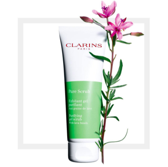 Today's luxe skincare Twitter giveaway is this Clarins Pure Scrub - a purifying gel scrub with lava beads. It's really nice. To enter, follow <a href="/davelackie/">dave lackie</a> &amp; RT #win
