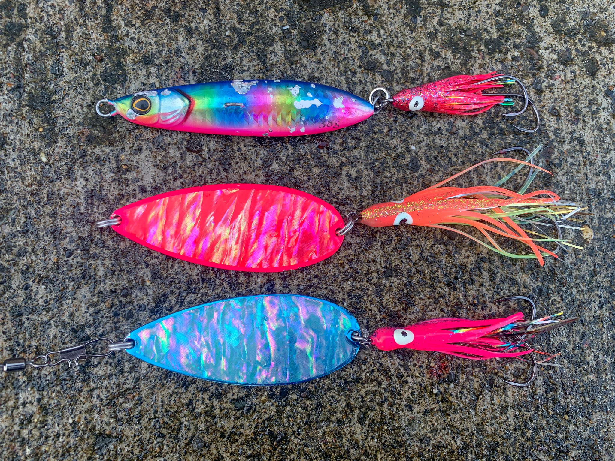 秦拓馬 コレ 鮭釣るルアー コレにエサのエビつけて 浮子までセットして巻く ホンマに意味不明な釣り方 鮭とか カラフトマスとか なんでコレ食うの