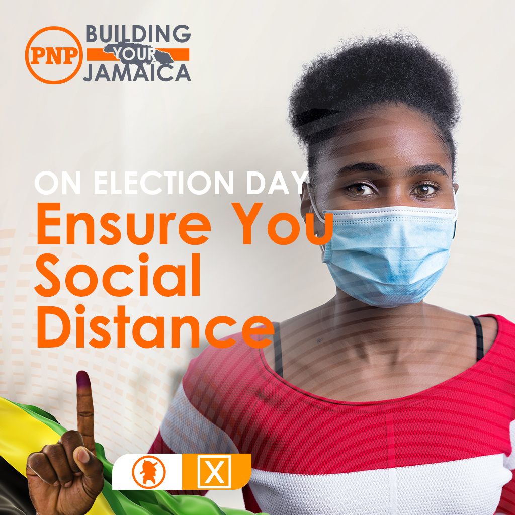 JamaicaPNP's tweet photo. Remember to ensure you social distance when putting your X beside the head today. Be sure to observe the safety guidelines set by the @ecjamaica.
βπΎπ π
#BuildingYourJamaica
#VotePNP
#SweepDemOut
#ANewJamaica https://t.co/rBiUXmkeWF
