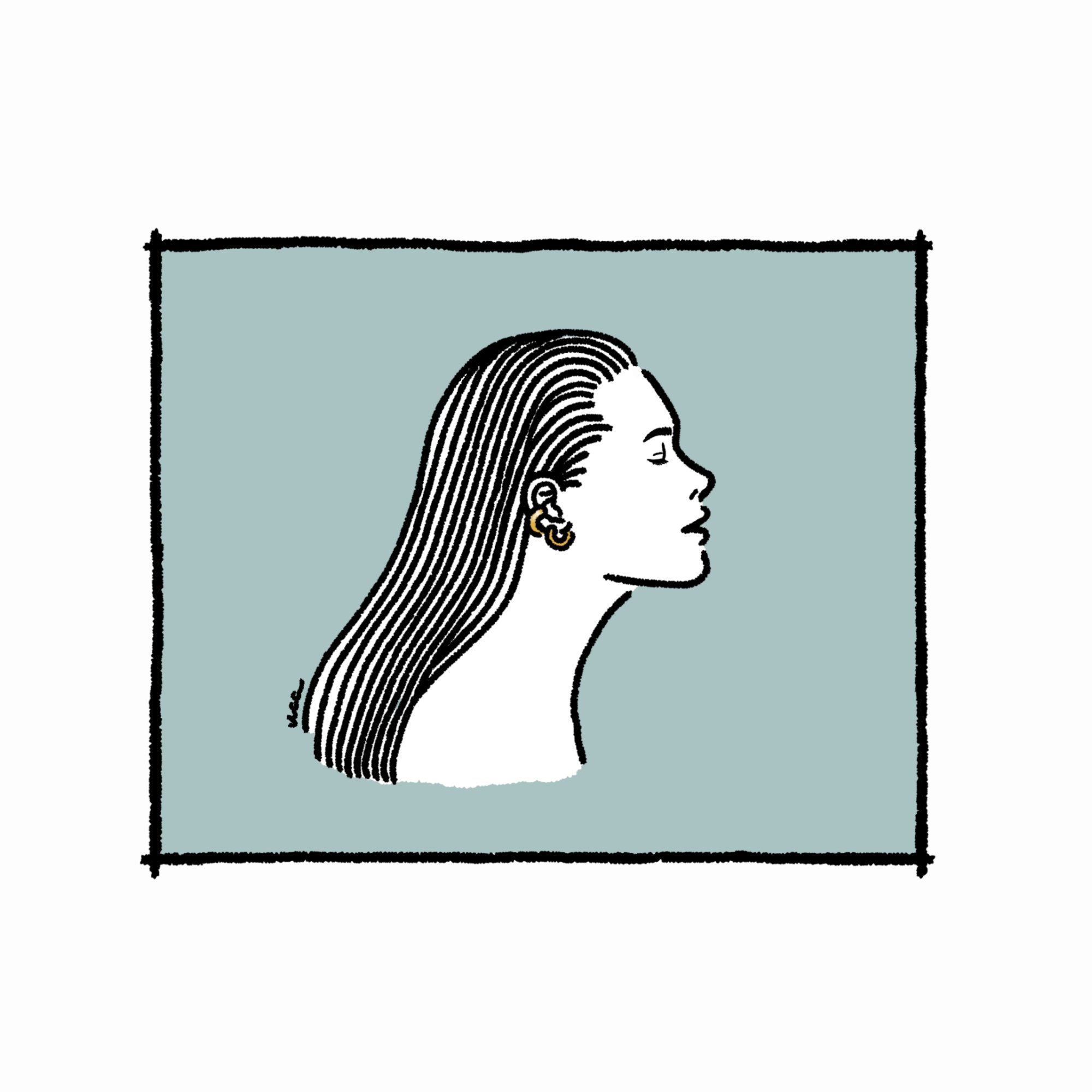 Uca U 女性の美しい横顔が大好き イラストに描いてあるようなゴールドのリングピアス をほぼ常につけております 昔から好きな形状のピアス イラスト イラスト好きな人と繋がりたい イラスト好きさんと繋がりたい 絵描きさんと繋がりたい T