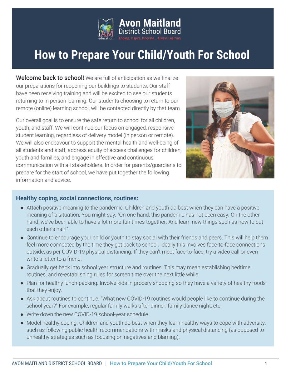 yourschools's tweet image. School starts soon! Check out our fact sheet to help children and youth prepare for their return. Details about students' first day will be sent by the schools next week. amdsb.ca/apps/pages/Bac…