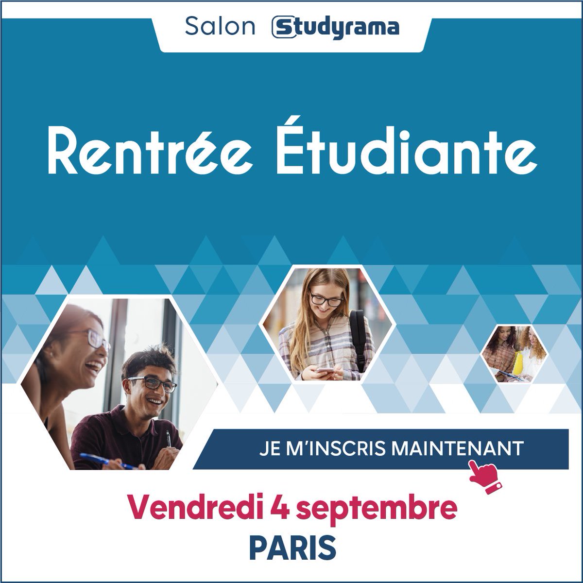 #RAPPEL
Nos salons d'#orientation dédiés à la #rentrée étudiante et aux #masters, #mastères spécialisés &amp; #MBA ouvrent leurs portes à 10h ✅ ! Rendez-vous toute la journée à la <a href="/ciup_fr/">Cité internationale universitaire de Paris</a> 😃 !