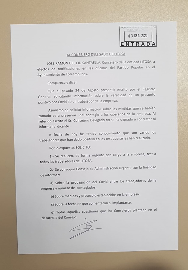 Torremolinos_PP's tweet photo. 📢El consejero en las empresas municipales de #Torremolinos @ramondelcid pide que se realicen test a las plantillas tras conocerse un presunto positivo por #COVID19 en LITOSA #TestYa #PorUnPlanMunicipalAntiCovid19 #PorlaSeguridadDeLasPlantillas 
▶️https://t.co/XtaMhU5eAO https://t.co/bc4qA7IWWg