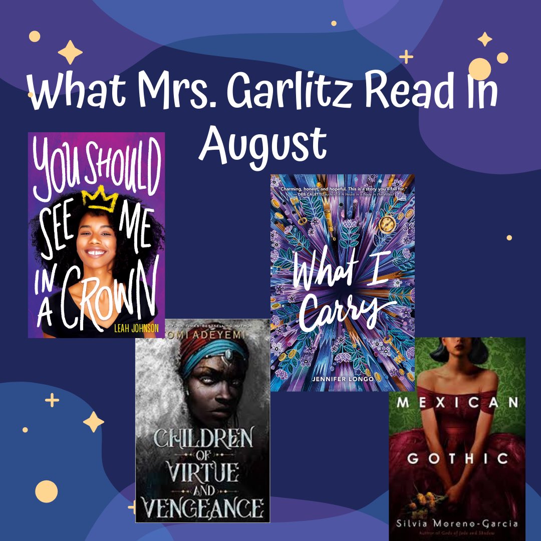 I hardly read in August and then bam! I read two amazing books in four days right at the end! Please read You Should See Me in a Crown and What I Carry! They are both incredible!!! #fcpsreads