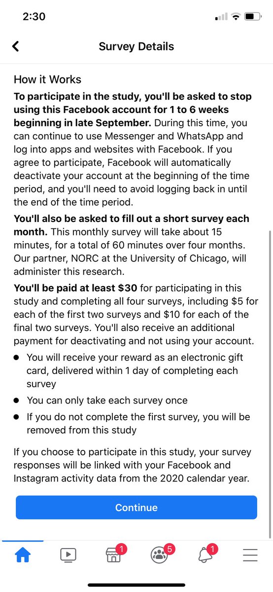 1catherinesiena's tweet photo. @prayingmedic Daughter received this yesterday too from FB— see the time frame? Oh and you can get paid too! Any one else get this? #FacebookElectionInterference @joshdcaplan https://t.co/eHSK8nCxvc