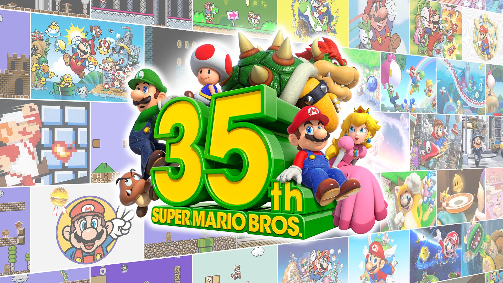 スーパーマリオブラザーズ35周年 ファミリーコンピュータ スーパーマリオ ブラザーズ の発売から今年で35年 このアカウントでは スーパーマリオブラザーズ35周年 と題して 最新マリオタイトルの情報や 35年間のスーパーマリオのヒストリーなどをお届け