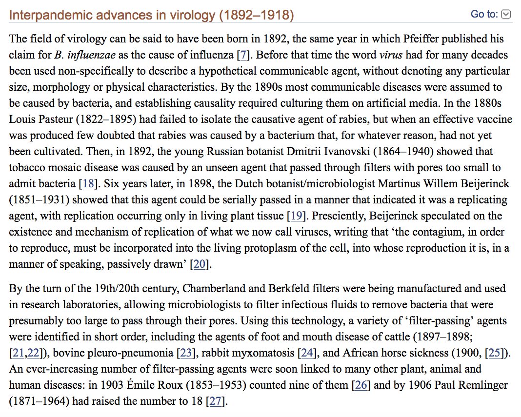 135) By the time Pfeiffer had supposedly isolated the bacterium, most “communicable” diseases were assumed to be caused by bacteria. The word “virus” had been used for many years to describe a non-specific, hypothetical communicable agent. https://www.ncbi.nlm.nih.gov/pmc/articles/PMC2391305/