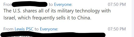 Trope 3: Israel is in cahoots with superpowers the US and China acting as the middle-man selling weaponry. Israel is accused of bombing and interfering in various places in the Middle-East. Israel is everywhere (4)