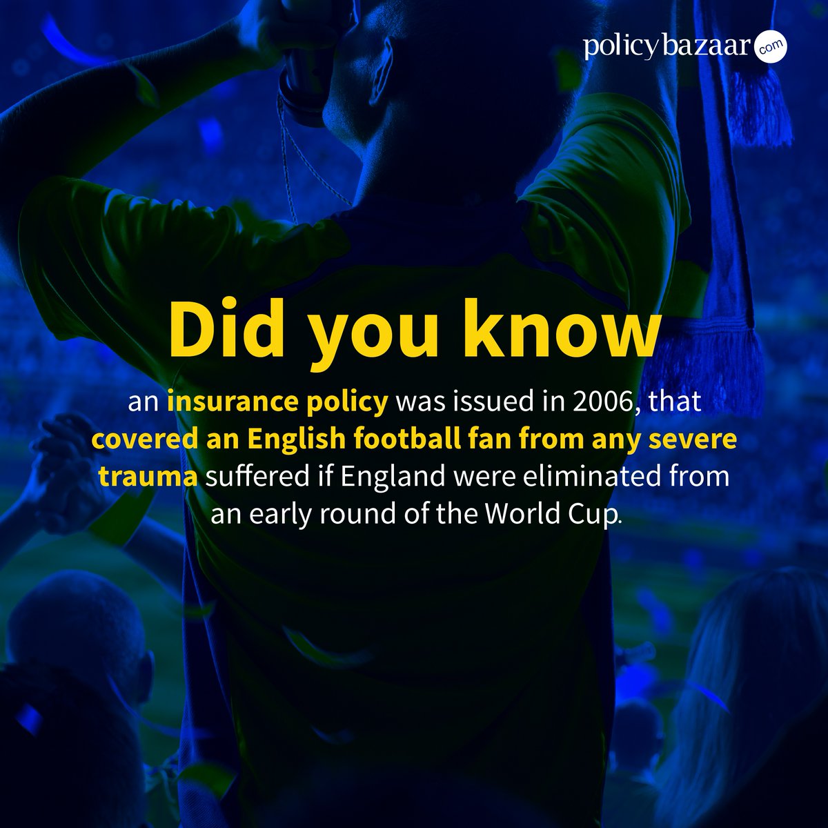 policybazaar's tweet image. #ThrowbackThursday
As it turns out, England lost to Portugal in the quarter finals of the World Cup in 2006.
Imagine having one of these for our cricket matches!
#InsuranceTrivia #FootBall