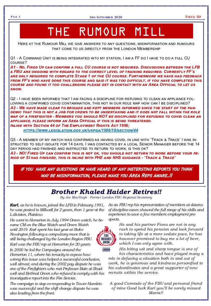 Fired Up - Update for London Members