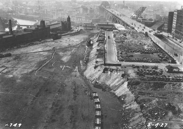 Additional aerials before and after excavation started.
