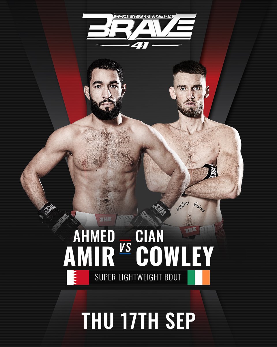 The Butcher vs The Warrior #KombatKingdom #BRAVECF41🇧🇭

Ahmed Amir will face Irishman Cian Cowley at the #BRAVECF cage. 

Who takes home the win?

  <a href="/CianCowley/">Cian Cowley</a> 

#BRAVECF #khkpower #princeofgladiators #thehawk #mmafighter #mma #boxing #mmatraining #bjj #muaythai