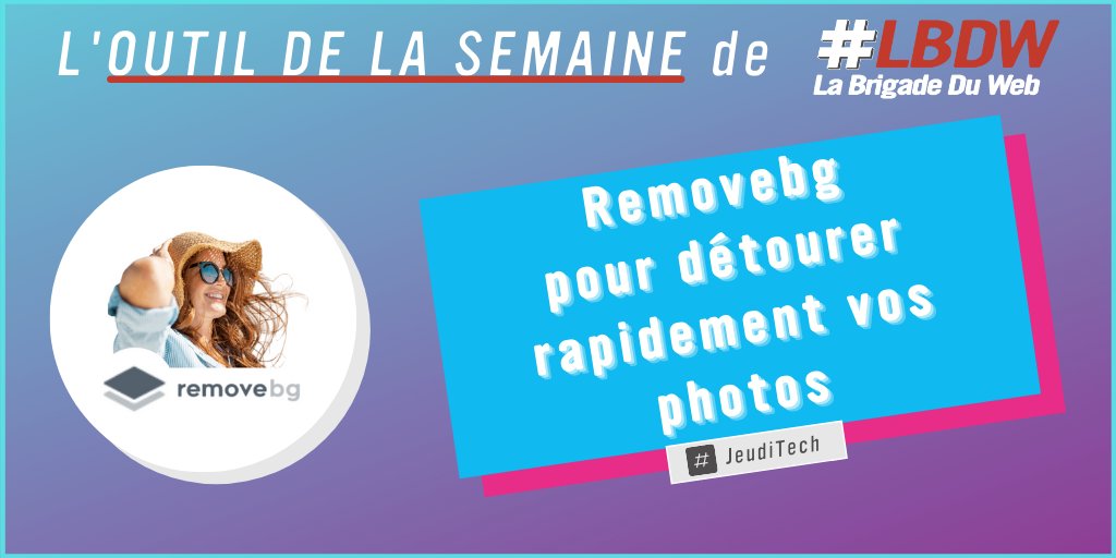 LaBrigadeDuWeb's tweet image. #JeudiTech par @LaBrigadeDuWeb

❗️Vous n'êtes pas un as de #photoshop 🤷‍♀️
 
👉#Removebg est un outil disponible sur le web qui vous permet en deux clics de supprimer le fond d'une image.

L'avez-vous déjà utilisé ? 
 
#socialmedia