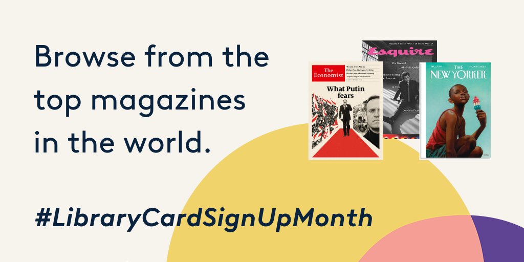 No matter your interest, your Library card gets you the best magazines—and for free.  https://cinlib.org/2F2UGdg  #LibraryCardSignUpMonth