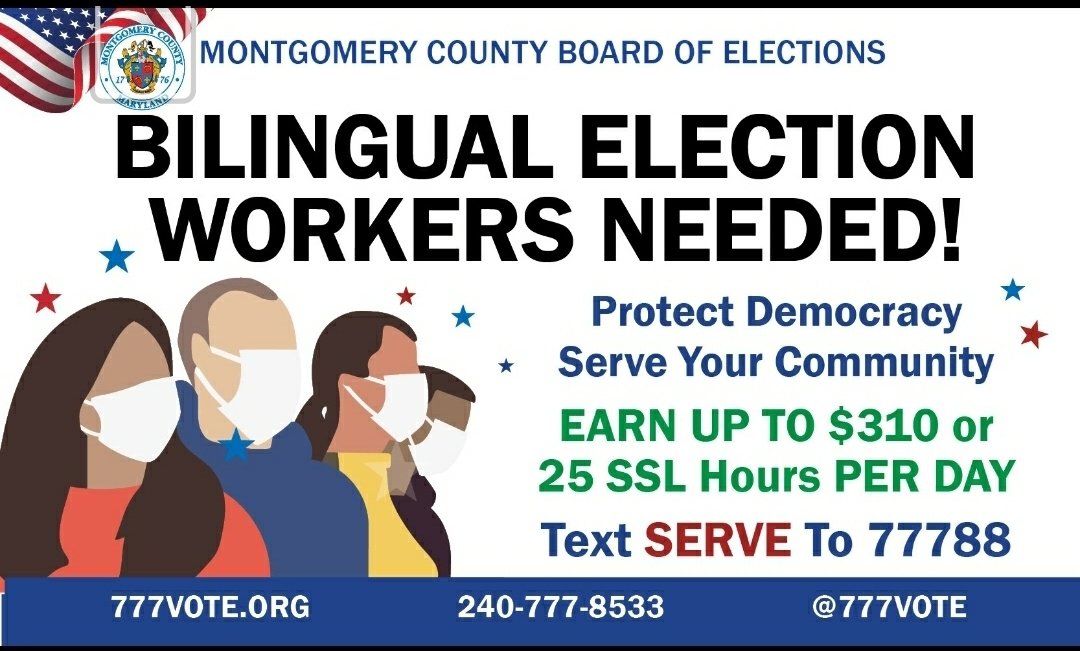 777Vote's tweet photo. Gratitude to Councilmember @nancy_navarro for connecting #777vote with the Latino/Hispanic electorate.
To register 2 vote, text VOTE to 77788. Deadline: October 13
Request a Mail-in ballot. Text VBM to 77788. Deadline: October 20
#YourHealthYourVoiceYourVote
#MakeAVotePlanMoCo https://t.co/NS2V94rUtF