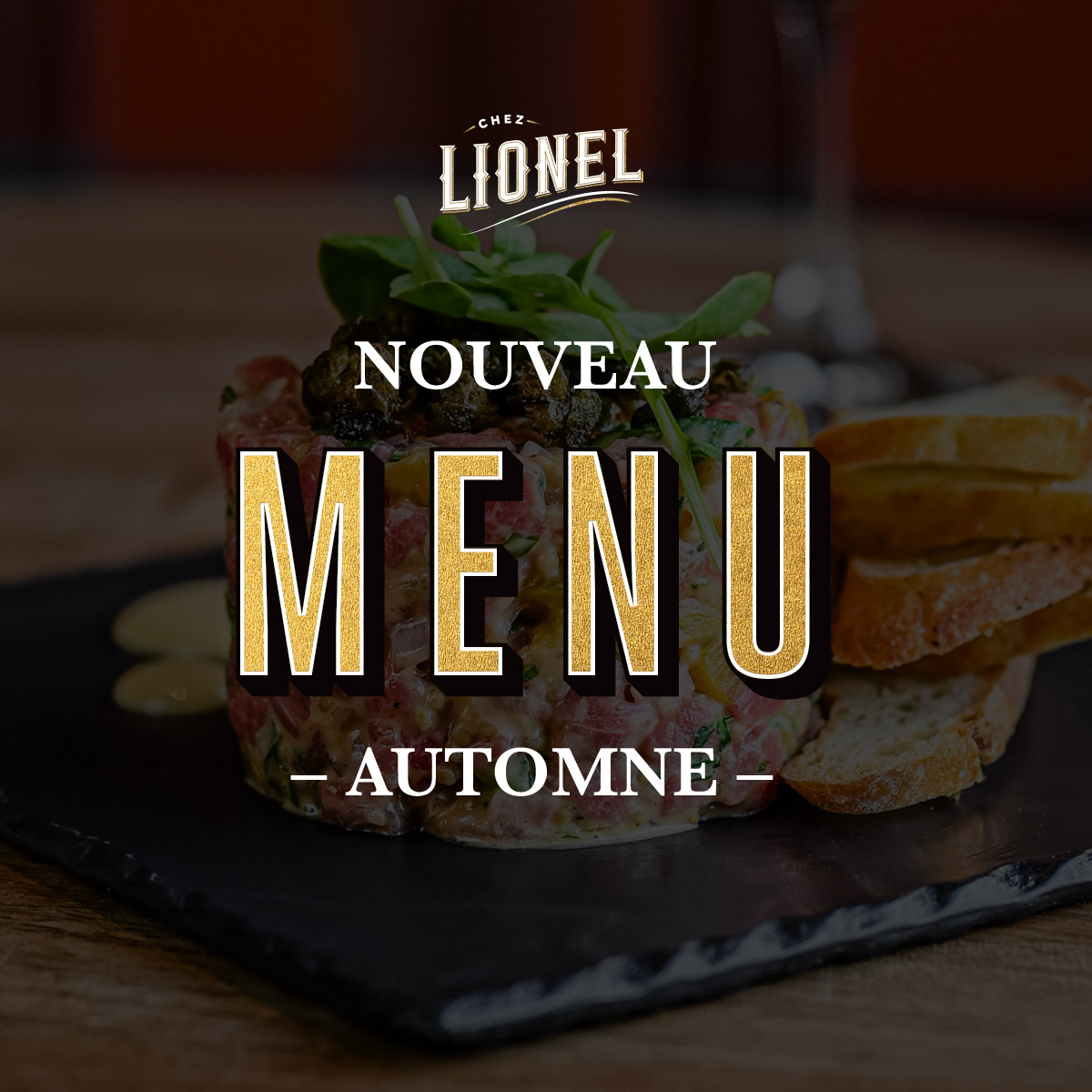 Nous avons un nouveau menu d'automne à vous présenter: bit.ly/ChezLionelMenu…
✨✨✨
Disponible à partir de maintenant à Boucherville et dès l'ouverture, le 11 septembre, à Laval!