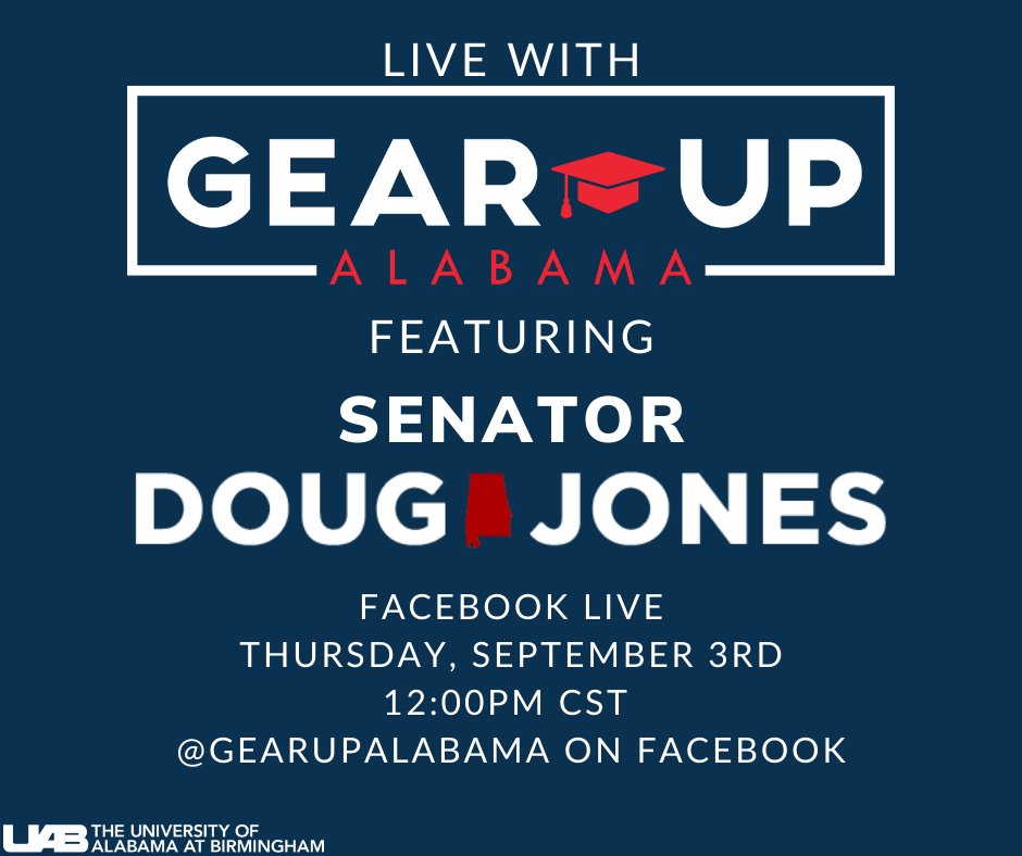 Join us on Facebook Live TODAY at 12PM CST as we show <a href="/SenDougJones/">Archived: Senator Doug Jones</a> how #GEARUPWorks!