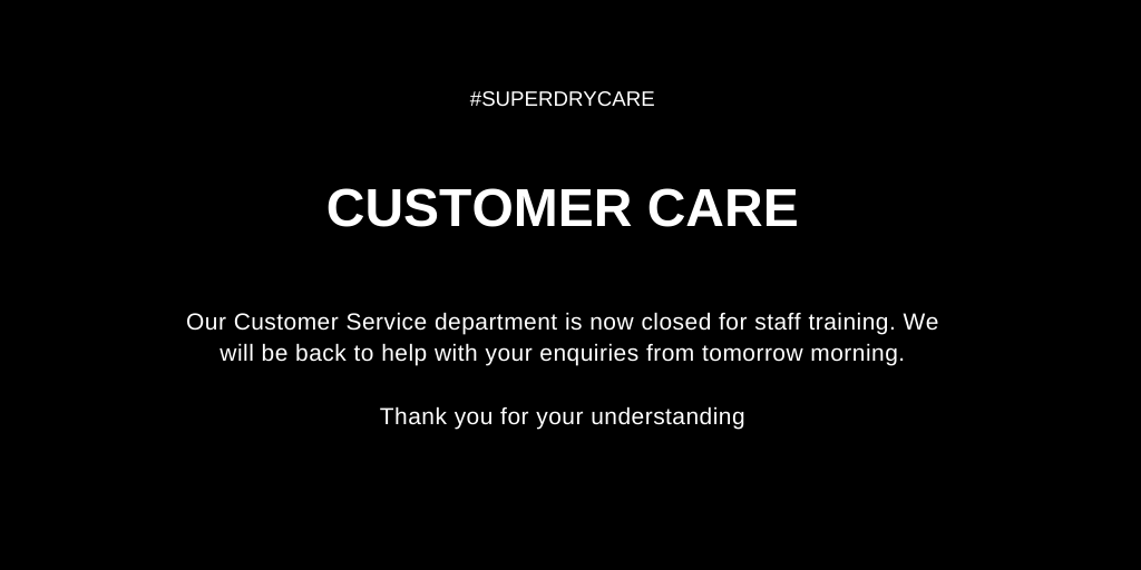 We will be offline for a short while to focus on making our people the best they can be, in order to provide our customers with the best service. Speak soon.